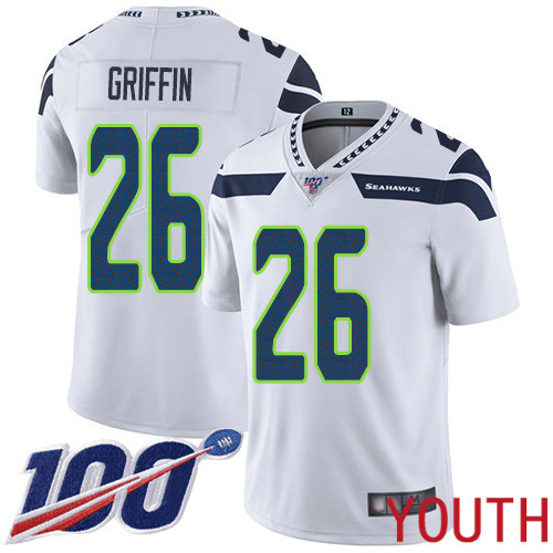 Seattle Seahawks Limited White Youth Shaquill Griffin Road Jersey NFL Football #26 100th Season Vapor Untouchable->women nfl jersey->Women Jersey